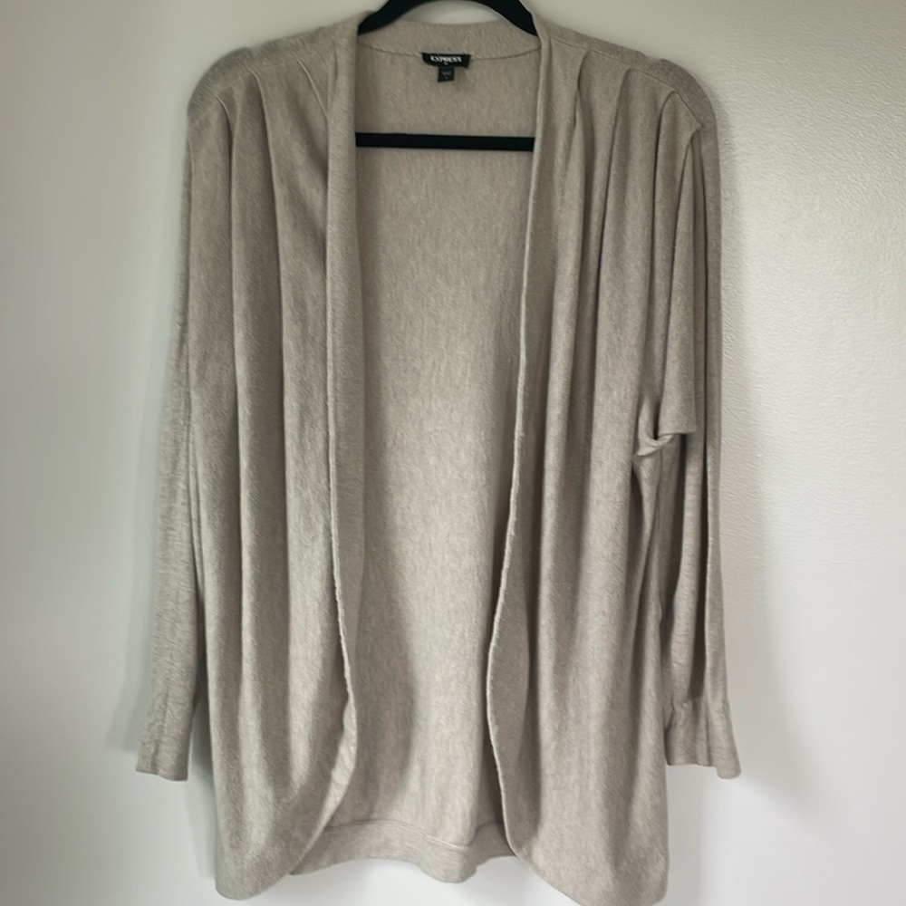 Express size S tan cotton and rayon cardigan sweater